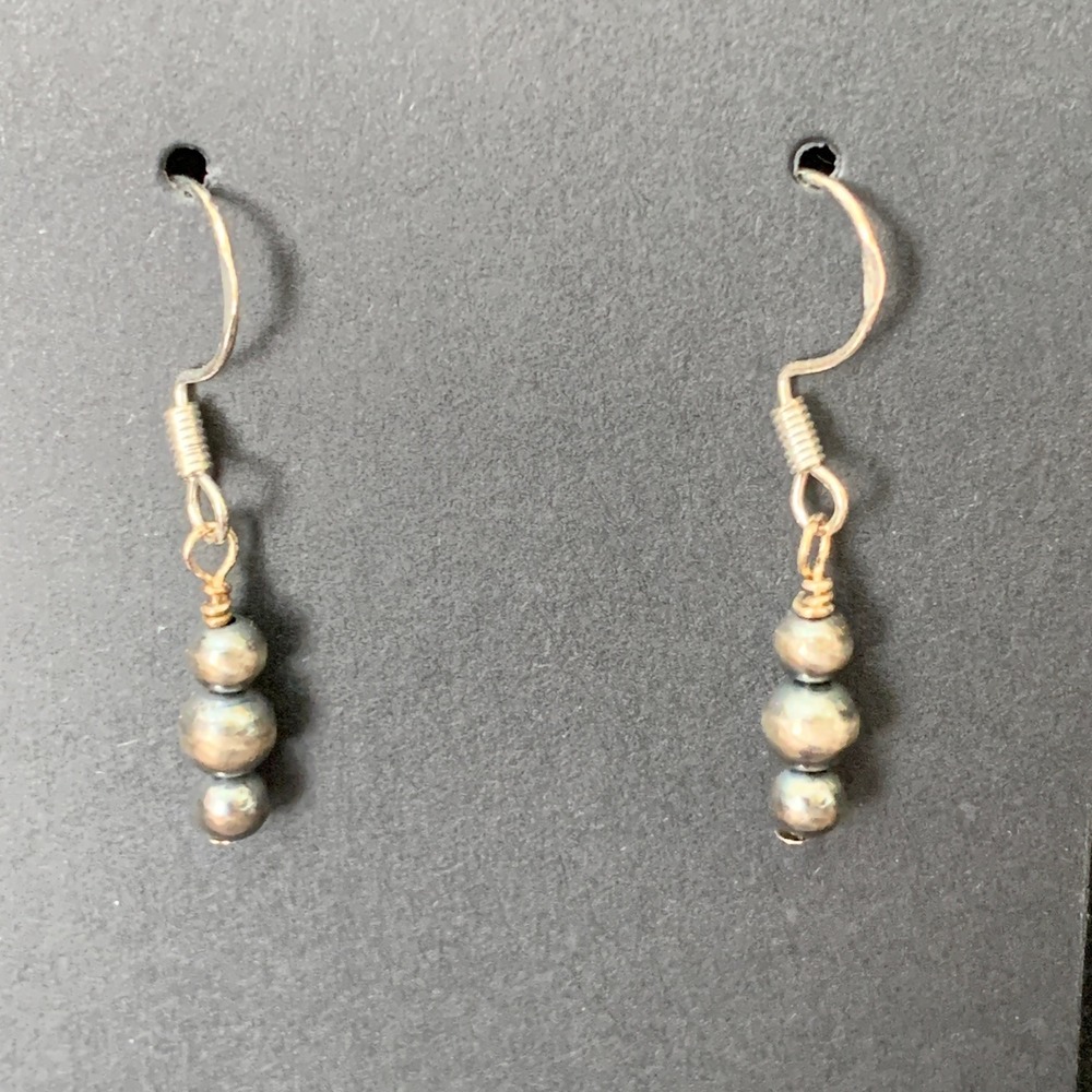 925 Sterling Silver Desert Pearl Drop Earrings 4-5mm Dangle Southwestern Boho